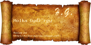 Holka György névjegykártya